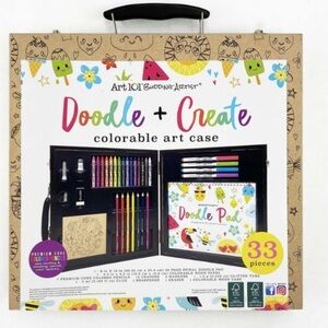 33 Piece Doodle and Create Colorable Premium Art Set with Bonus Case.